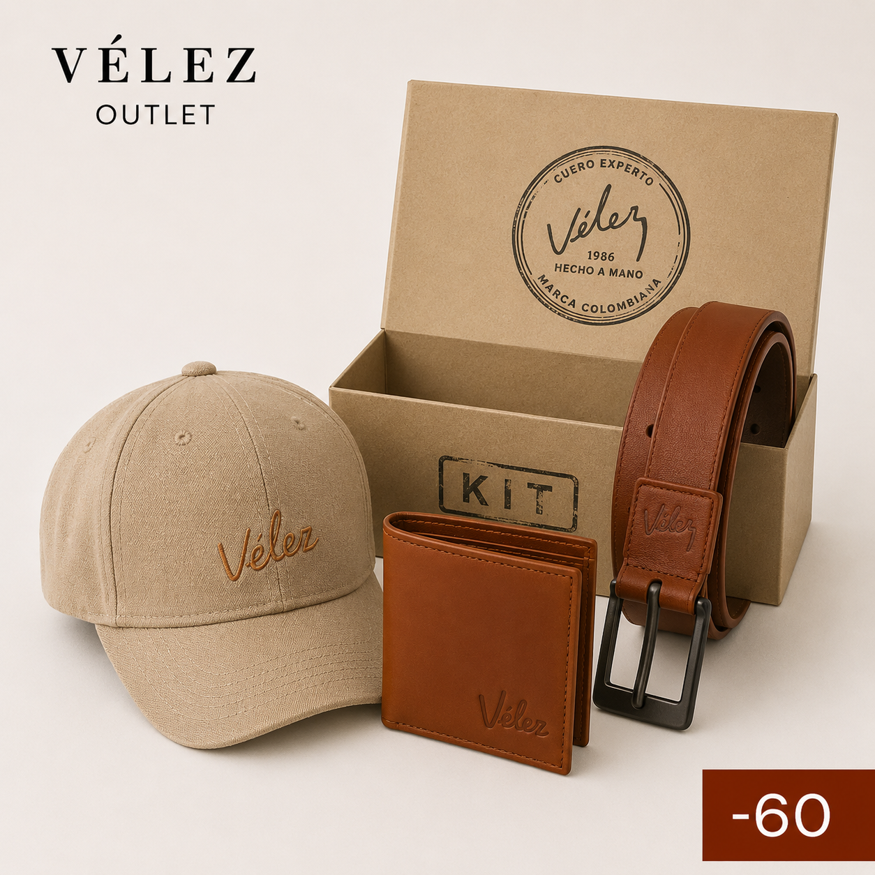 VELEZ ORIGINAL X3 CORREA, BILLETERA Y GORRA