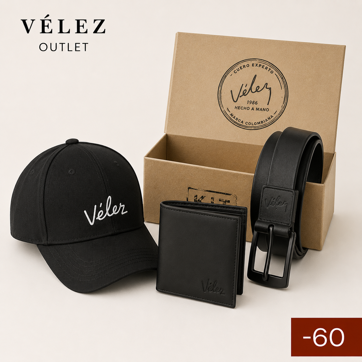 VELEZ ORIGINAL X3 CORREA, BILLETERA Y GORRA